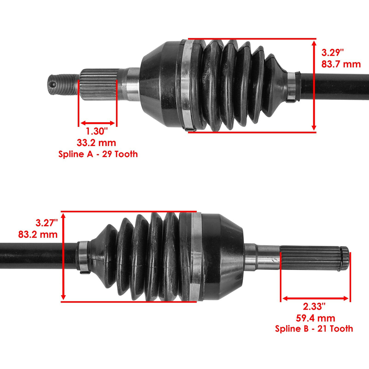 Caltric Front Left CV Joint Axle Replacement for Can Am Maverick X3 (2018–2019)