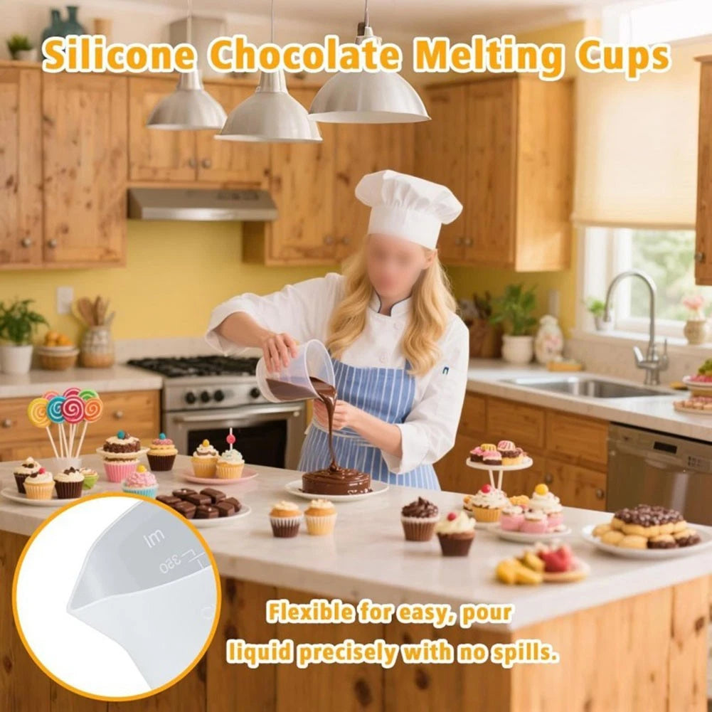 Silicone Melting Cup with Pouring Spout for Baking