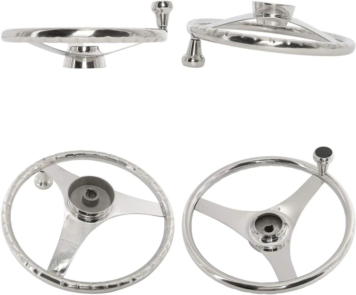 3 Spoke Stainless Steel Steering Wheel for Marine Boat (13.5 Inch)