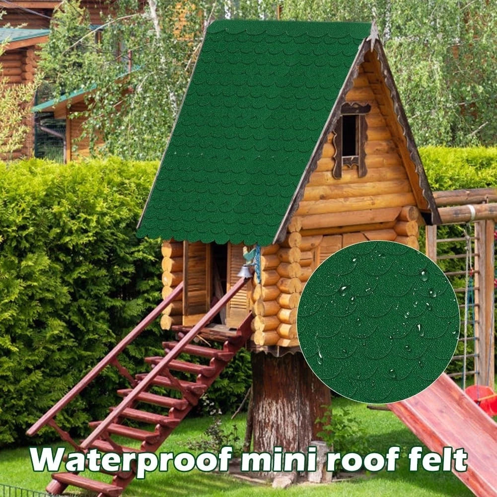 53 Green Felt Roof Shingles for Birdhouse (Durability, Coverage)