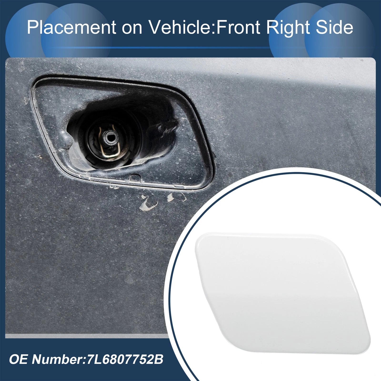 Washer Nozzle Cover Cap Front Right for Volkswagen Touareg (2007–2010)