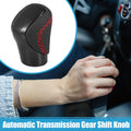 Gear Shift Knob for Lexus (Black Faux Leather, Red Thread, Perforated)