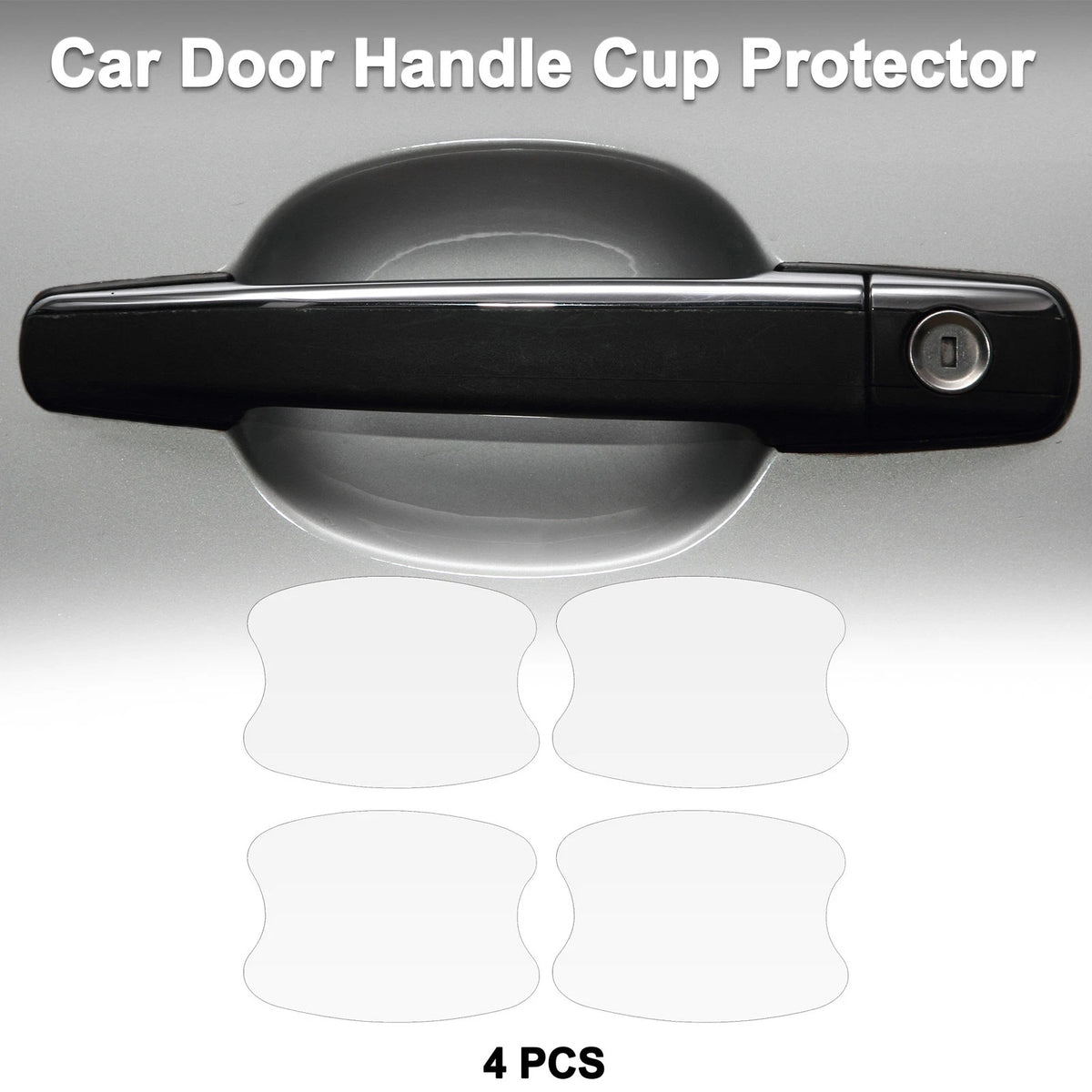 Car Door Handle Scratch Protector for Universal Vehicles (73x95mm, Matte White)