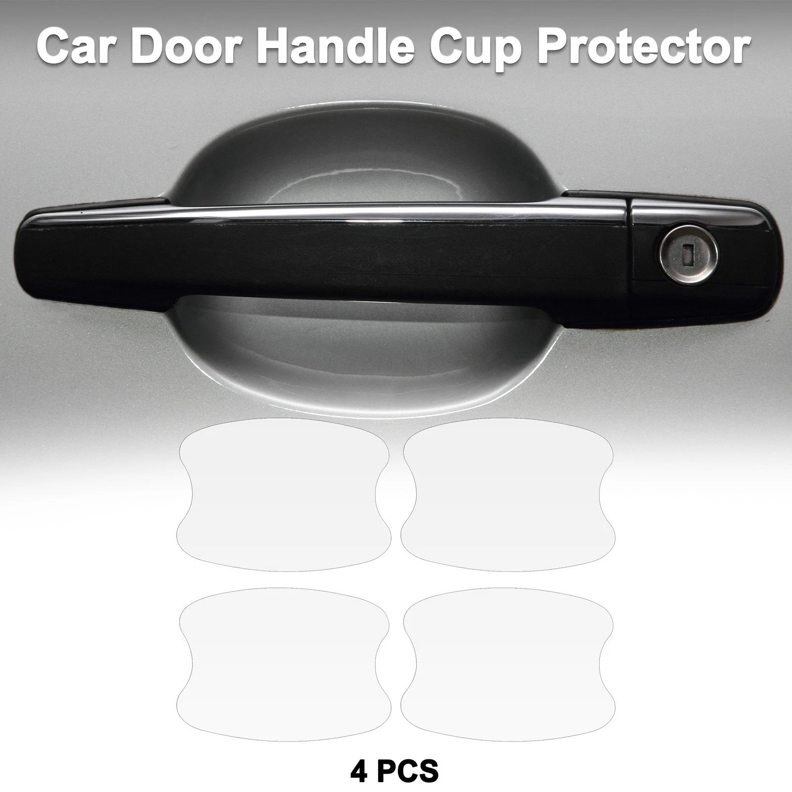 Car Door Handle Scratch Protector for Universal Vehicles (73x95mm, Matte White)