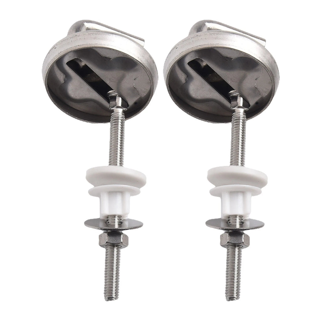 2X Rust Proof Stainless Steel Toilet Seat Hinge with Mounting Accessory