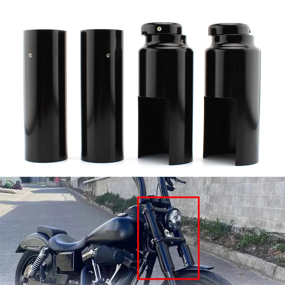 6Pcs Motorcycle Black Front Fork Cover For Harley Davidson Dyna FXD 2006-2017
