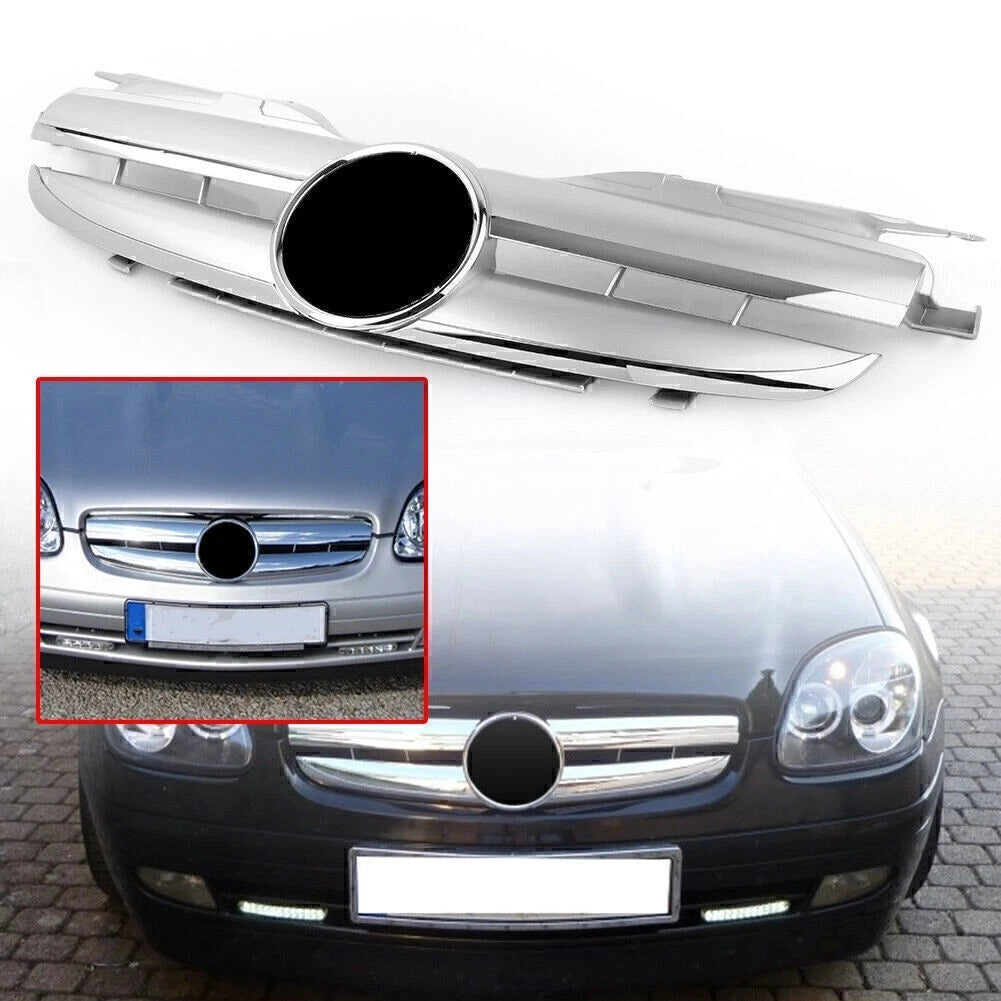 Front Upper Grill for Mercedes Benz SLK Class R170 (1998–2004) Silver