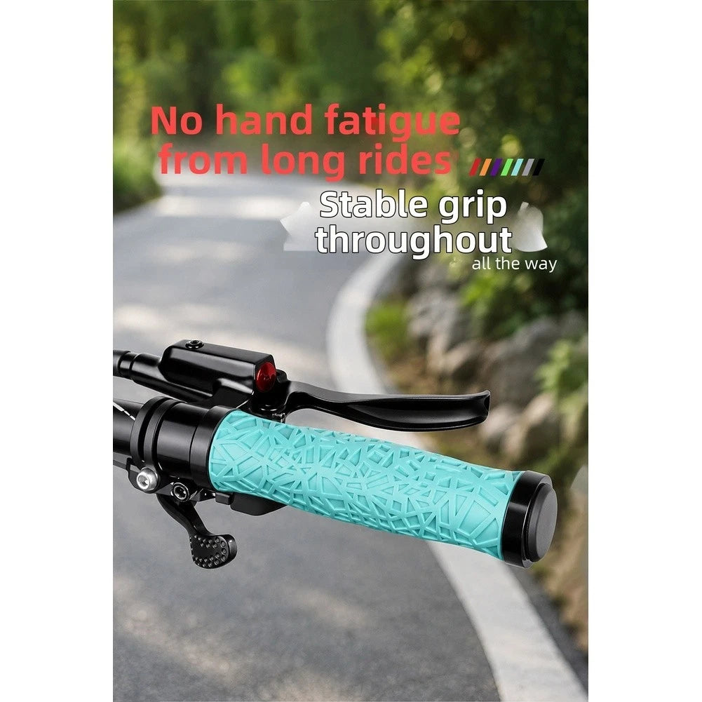Web Pattern TPE Bike Grips for Long Rides - Hand Fatigue Relief