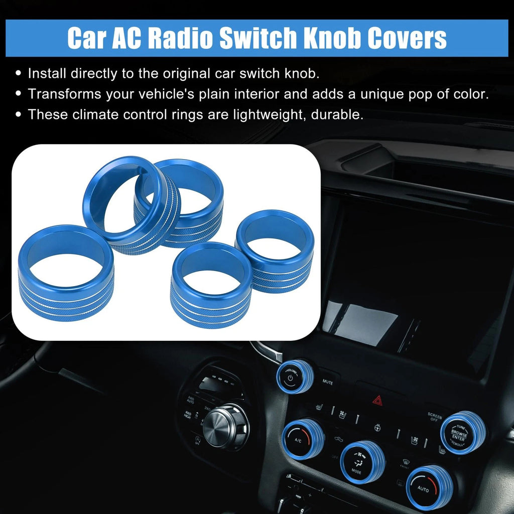 AC Radio Switch Knob Cover 5 Pack Replacement for Dodge Ram 1500 (2018–2020)