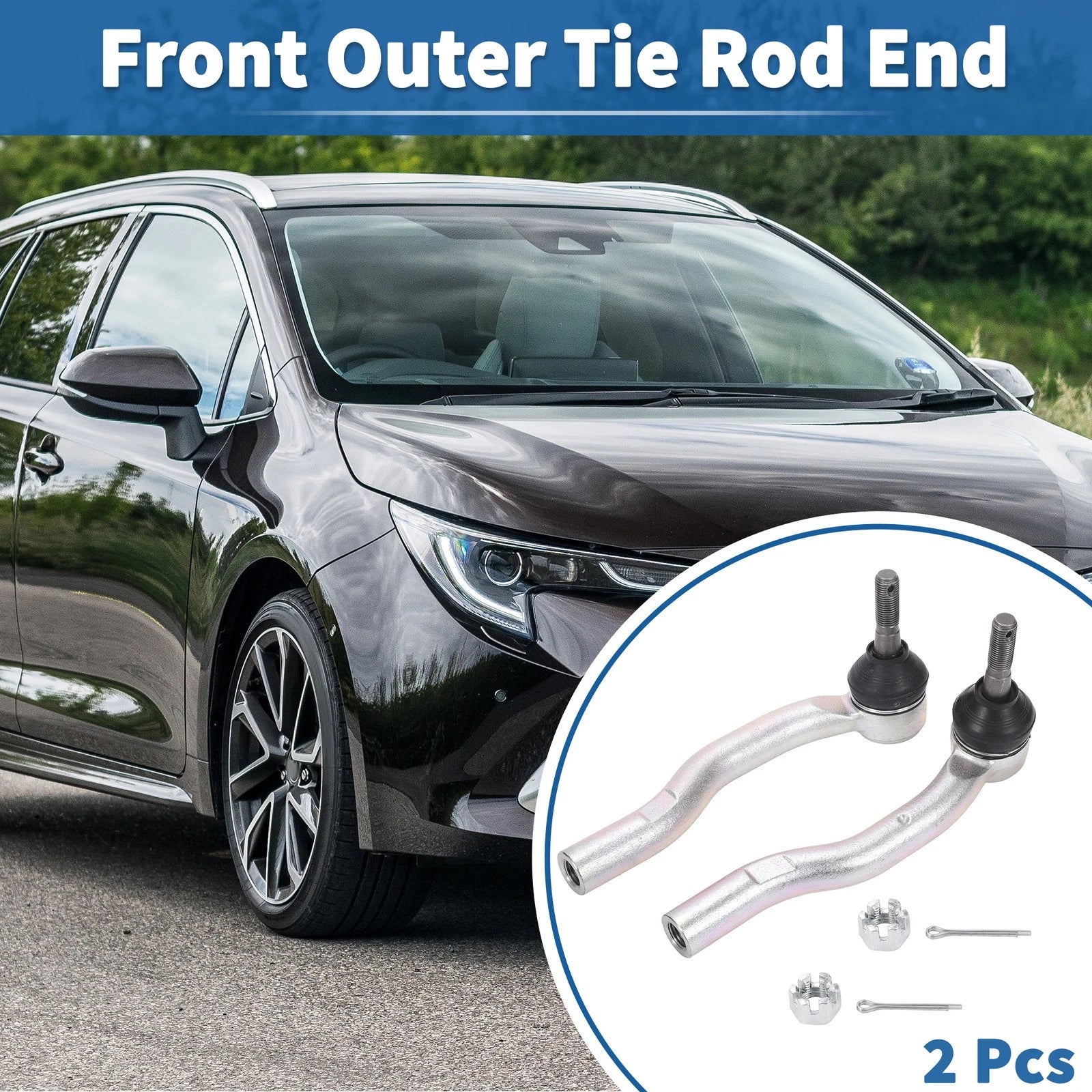 2pcs Front Outer Tie Rod Ends Links Replacement for Lexus CT200h (2011–2023)