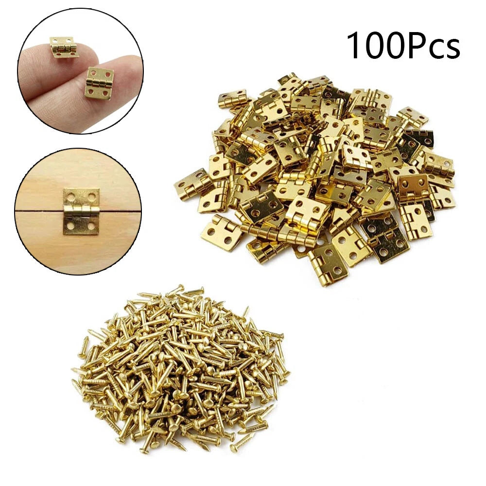 100pcs Mini Brass Hinges for Craft Door Box (8x10mm)