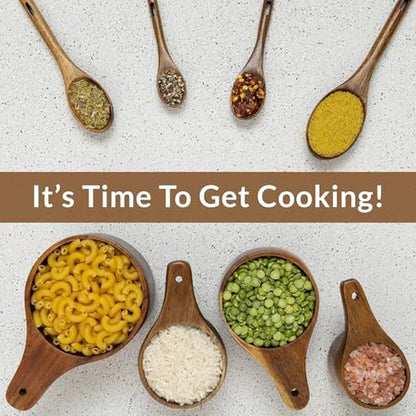 8-Piece Acacia Wood Measuring Spoons Set for Baking Cooking Needs