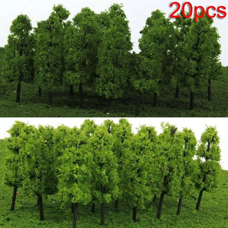 Set of 4 Mini Desk Garden Layout Scale Model Trees