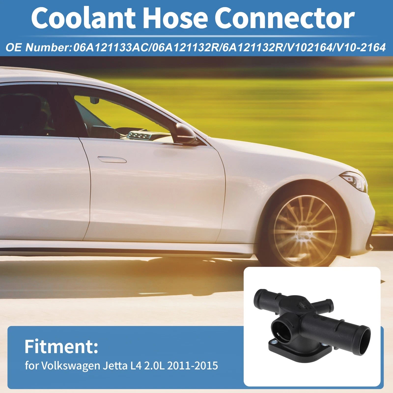 Engine Coolant Hose Connector for Volkswagen Jetta L4 2.0L (2011–2015)