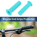 Bike Handlebar Grips End Cover 120mm Rubber Universal 1 Pair (Blue)