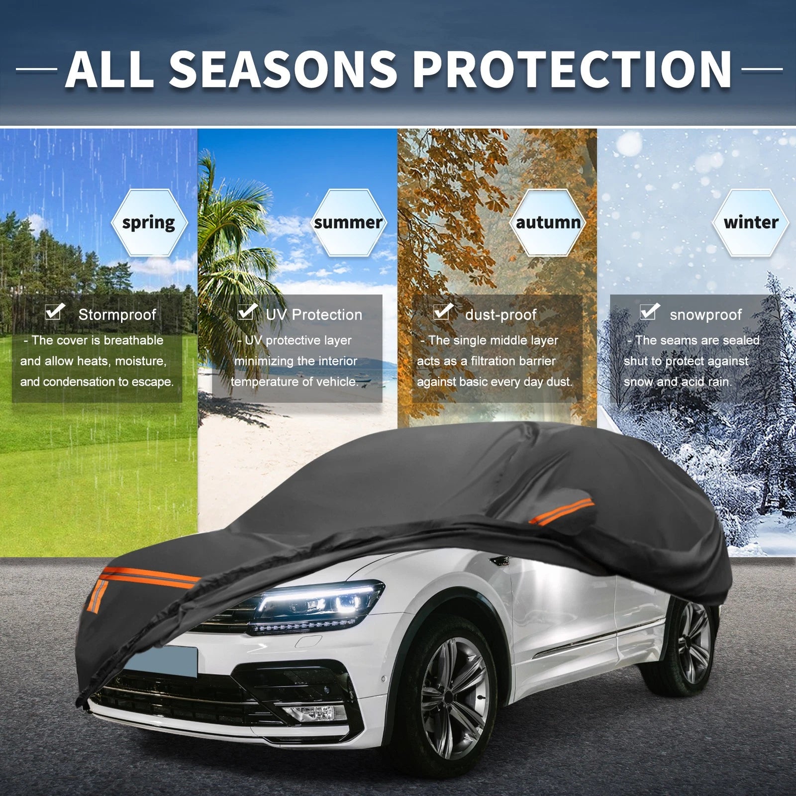 Waterproof Car Cover for Jeep SUV (Universal Fit)