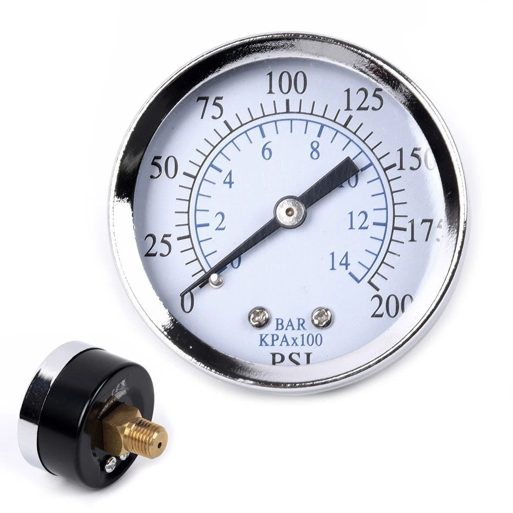 Pressure Gauge 0-14 Bar 1/4" NPT Tester Tool Replacement