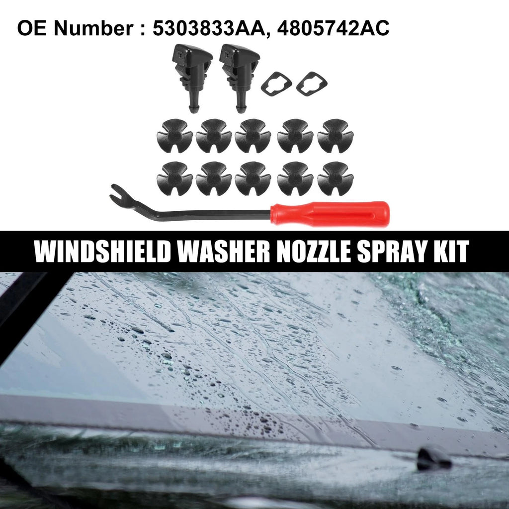 15pcs Front Windshield Washer Nozzle Kit for Dodge Grand Caravan (2008–2017)