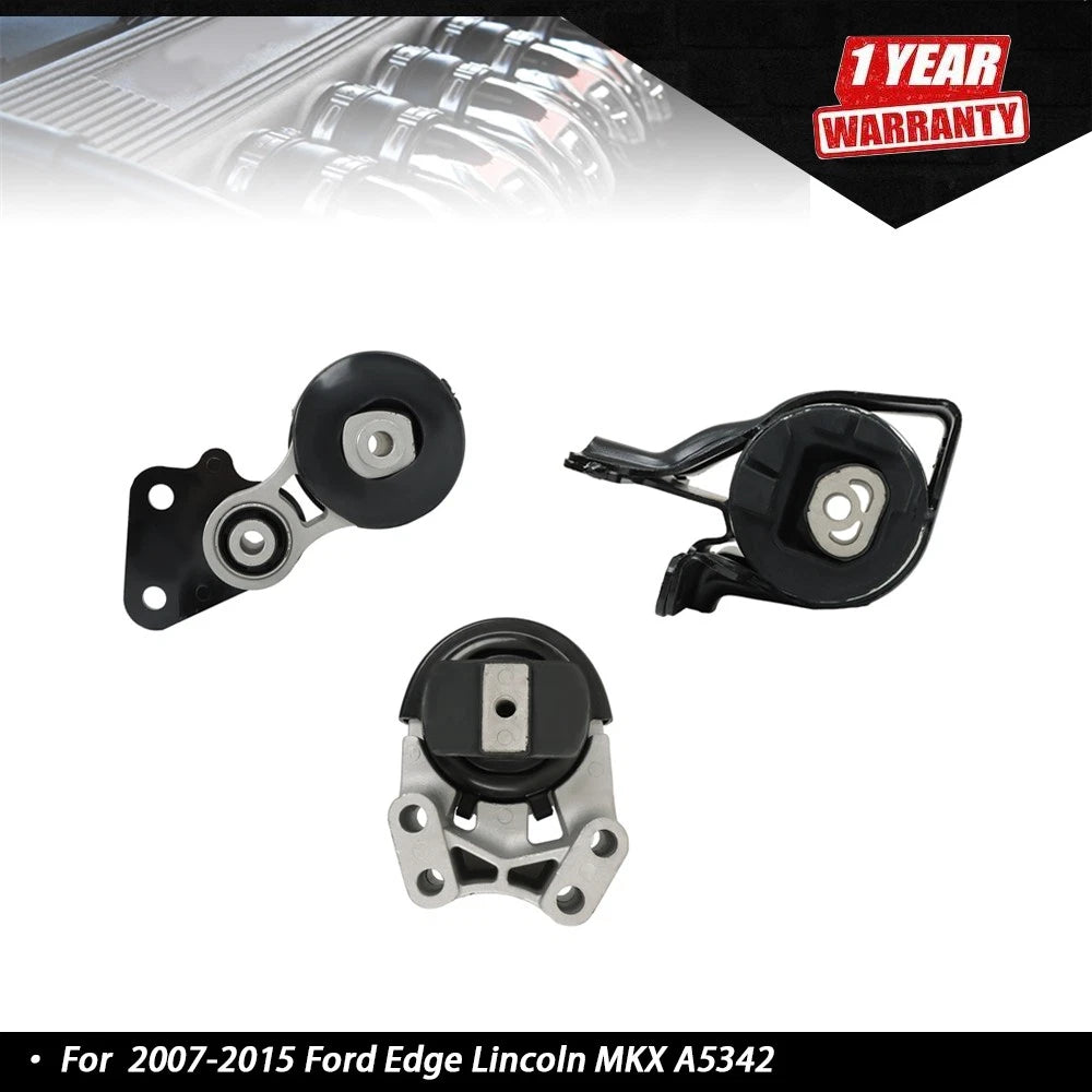 3Pcs Engine & Transmission Mount Kit for Ford Edge, Lincoln MKX (2007–2015) A5342