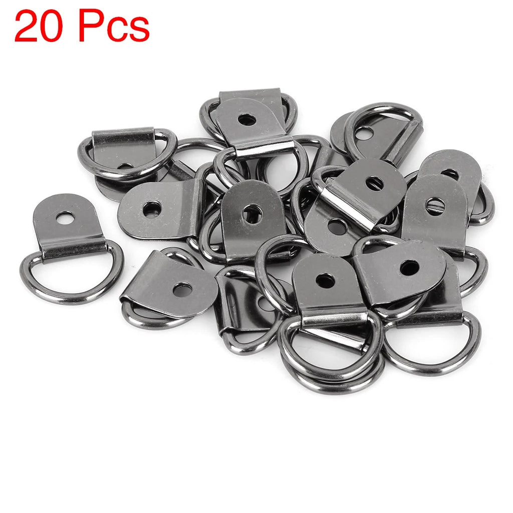 D-Ring Tie Down Anchors for Car Truck Trailer Titanium Tone D Shape 20pcs