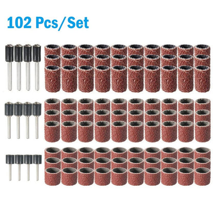 102 Pcs Sanding Drum Kit 80 Grit for Electric Grinder