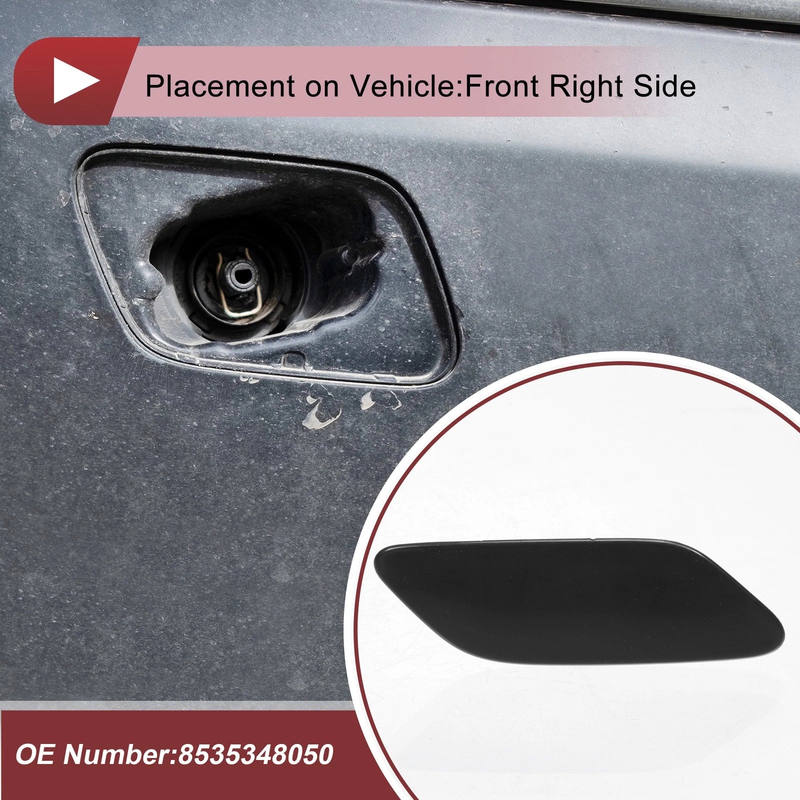 Washer Nozzle Cover Cap Front Right for Lexus RX350 (2019–2022) Unpainted