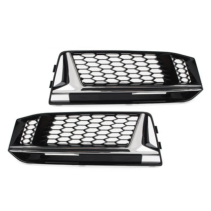 Front Bumper Honeycomb Fog Light Grille Cover for Audi A4 B9 S4 (2016–2018)
