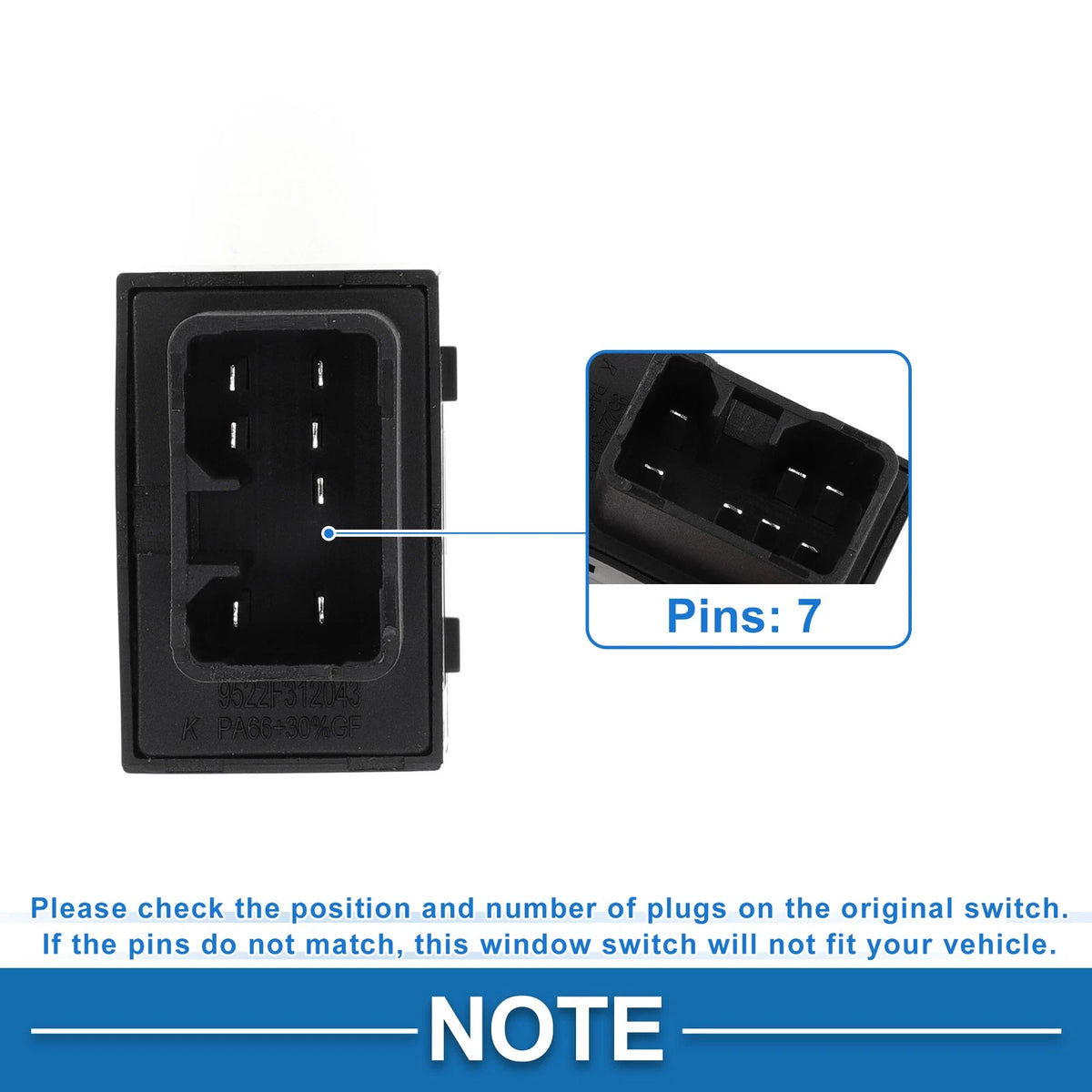 Power Window Switch for Kia Sportage R (2010–2015) 935803W000