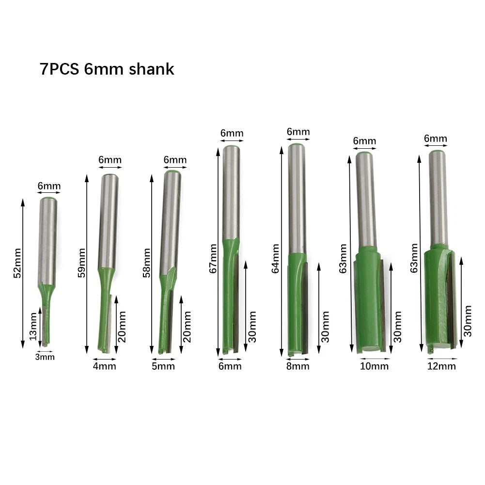 7-Piece Router Bit Kit for Straight Tools
