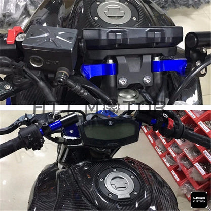 Clip-On Adapter Plate & Handlebars Set for Yamaha MT-09 FZ-09 (2013–2016) Red