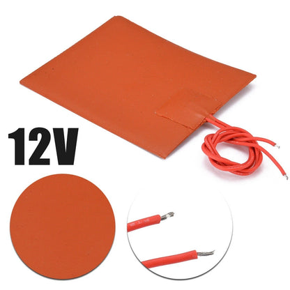 20W Waterproof Silicon Heater Pad for 3D Printer (12V DC, 80x100mm)