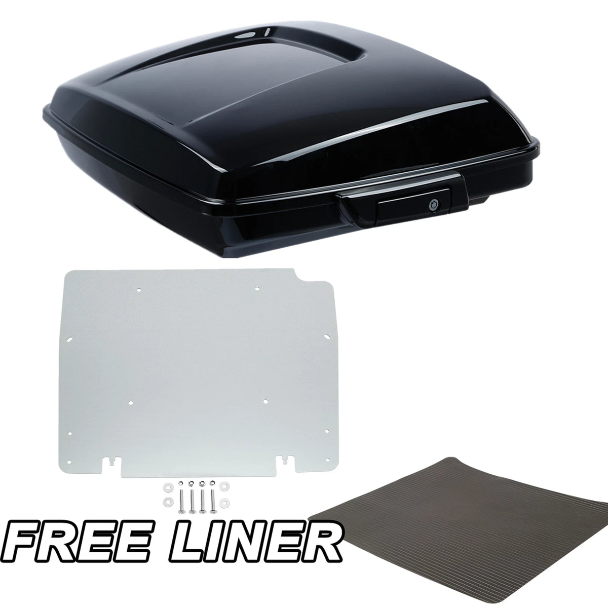 Black Razor Trunk Base Plate for Harley Touring Road Glide (2014–2026)
