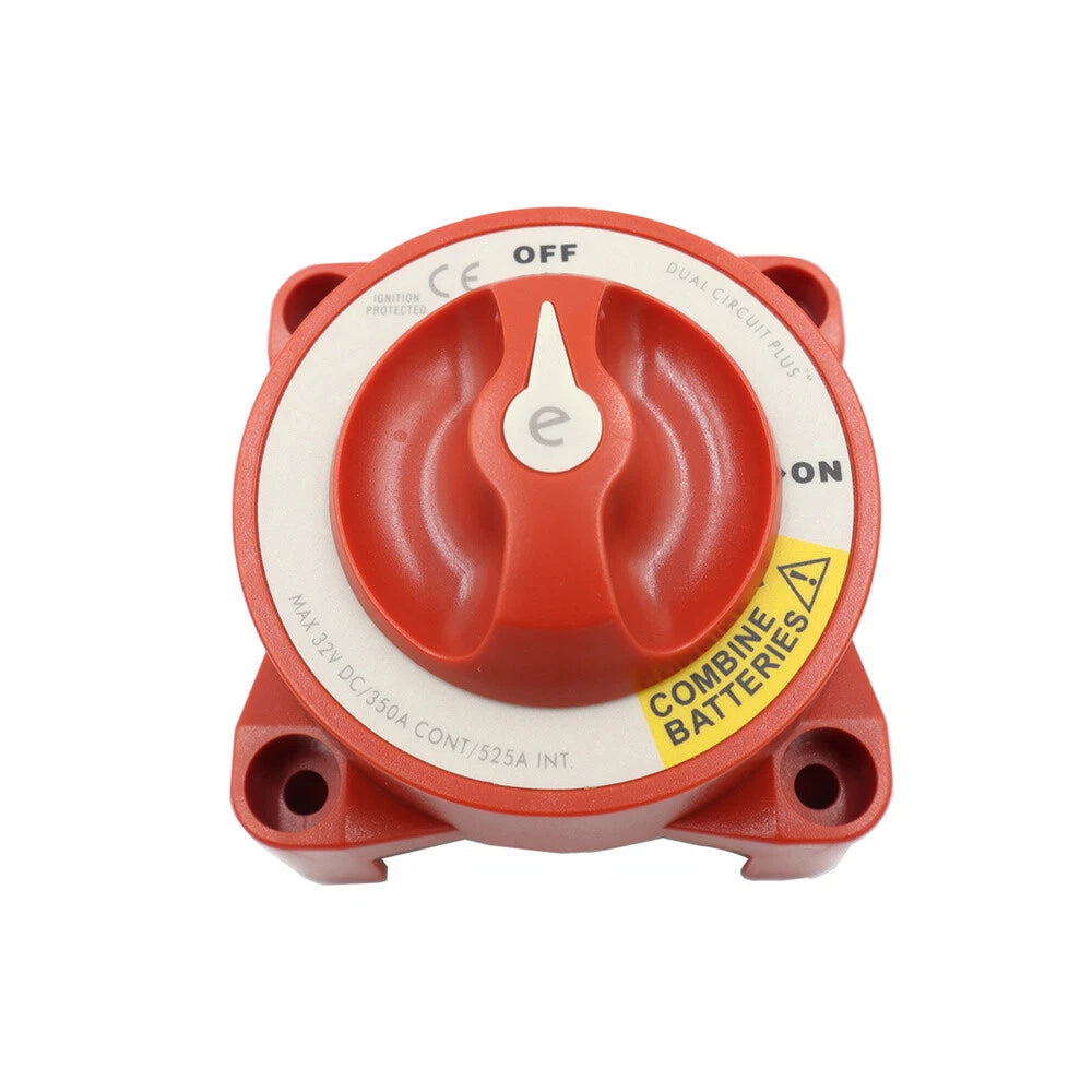 Dual Circuit Plus Battery Switch Knob Red 5511E 32V 350A ON/OFF