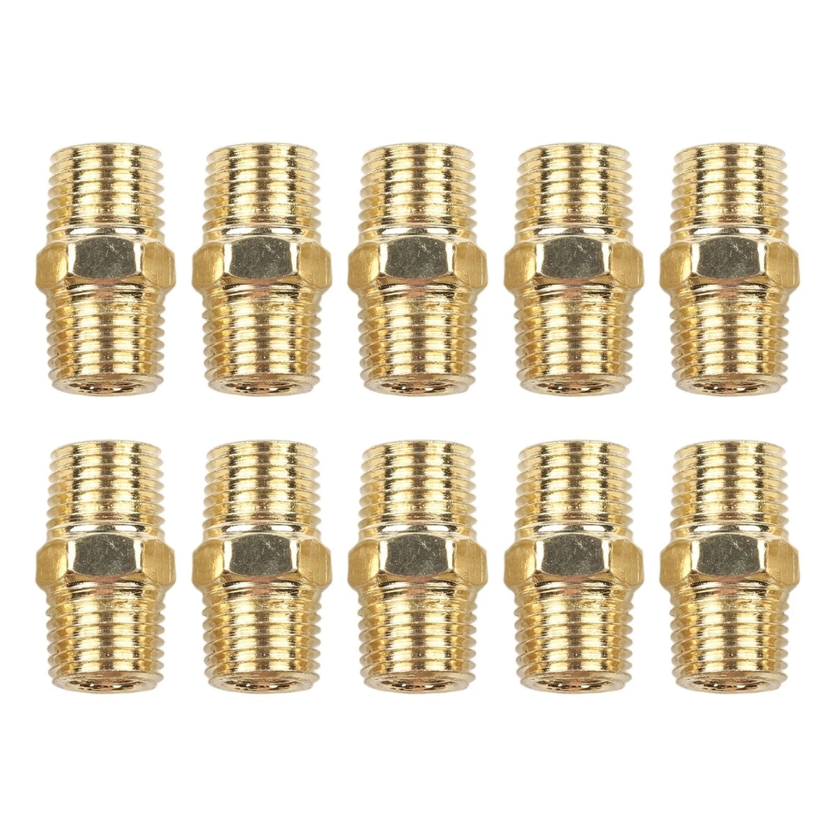 Brass Hex Nipple Fitting for Air and Water Line Connectors (Universal)