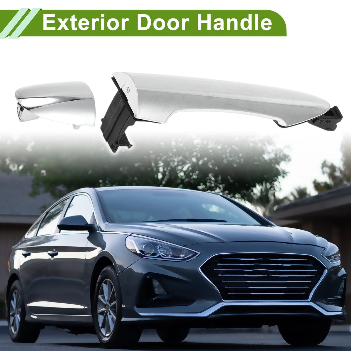 Exterior Door Handle Replacement for Hyundai Kia Picanto (2011–2016) Silver Rear Right