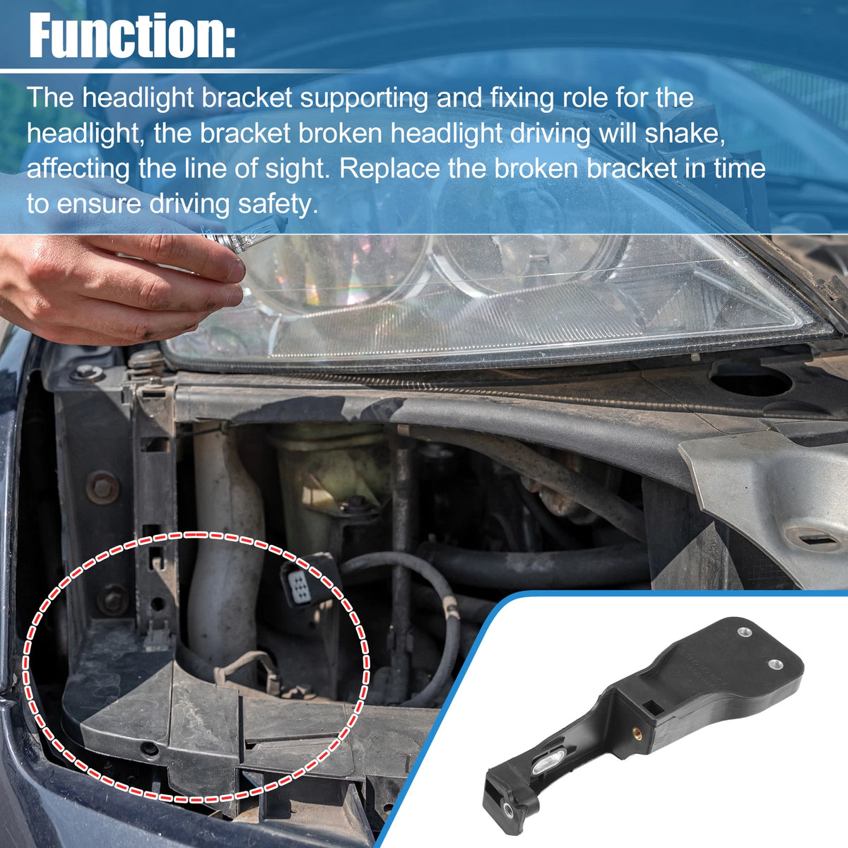 Front Right Headlight Support Mount Bracket for Mercedes Benz W204 (2010–2015)