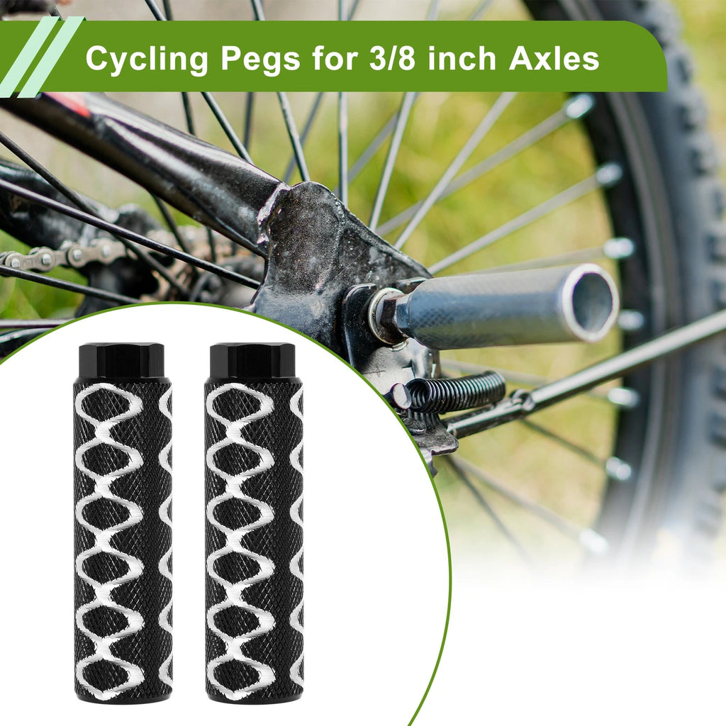Bike Pegs 100mm Circle Texture Replacement Set for Black (Universal)