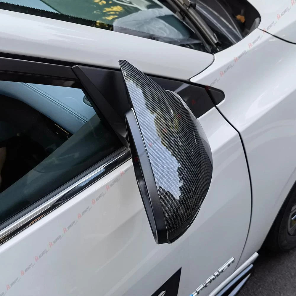 Add-on Horn Style Side Mirror Cover Caps for Nissan Sentra (2024–2024) Glossy Black