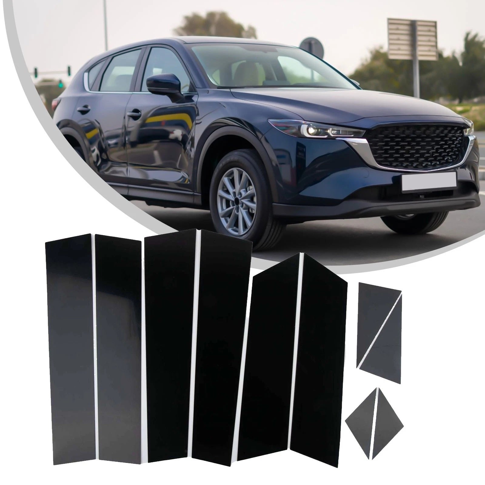 Glossy Black Window Posts Kit for Mazda CX-5 (2017–2022)