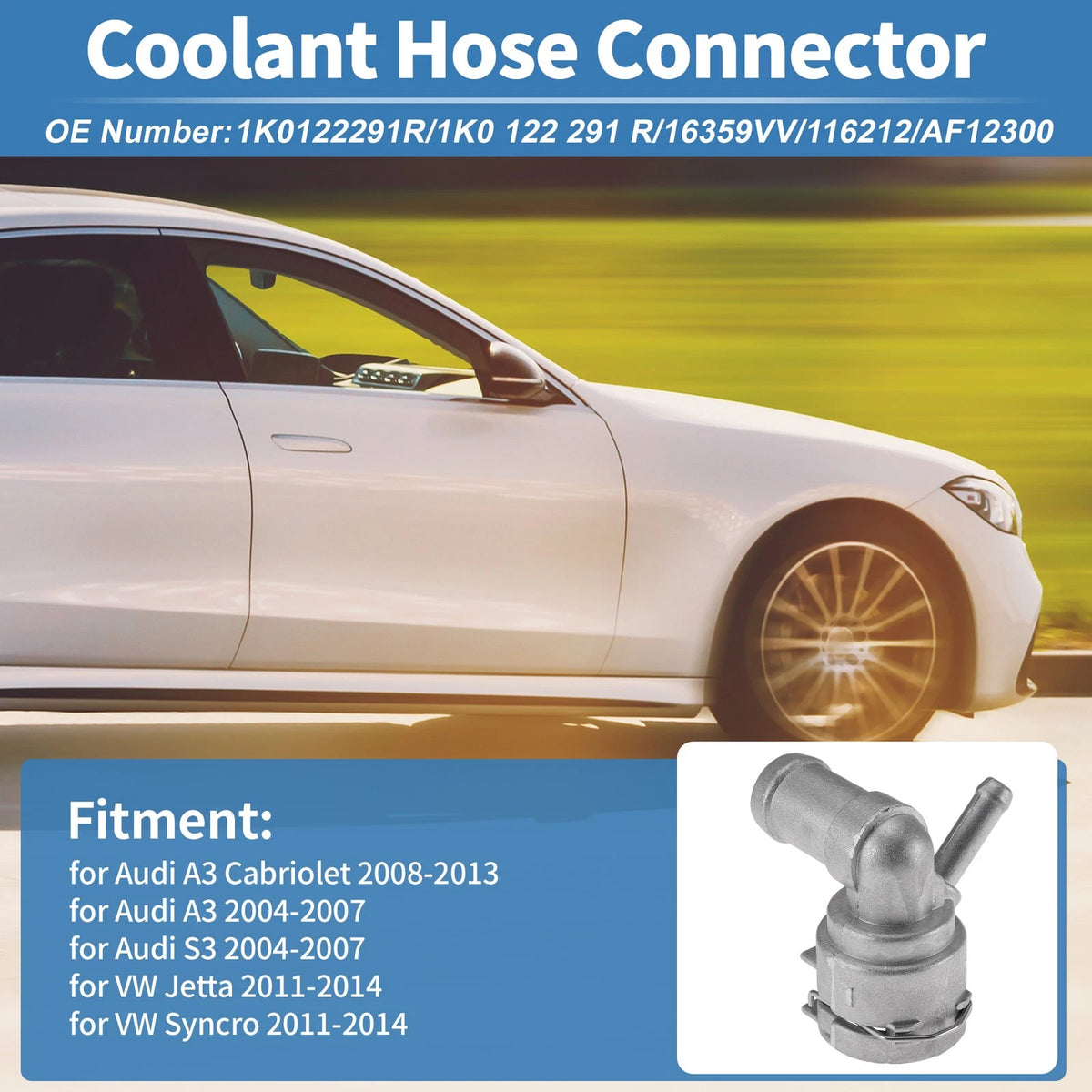 Engine Coolant Hose Connector Replacement for Audi A3 Cabriolet (2010–2019)