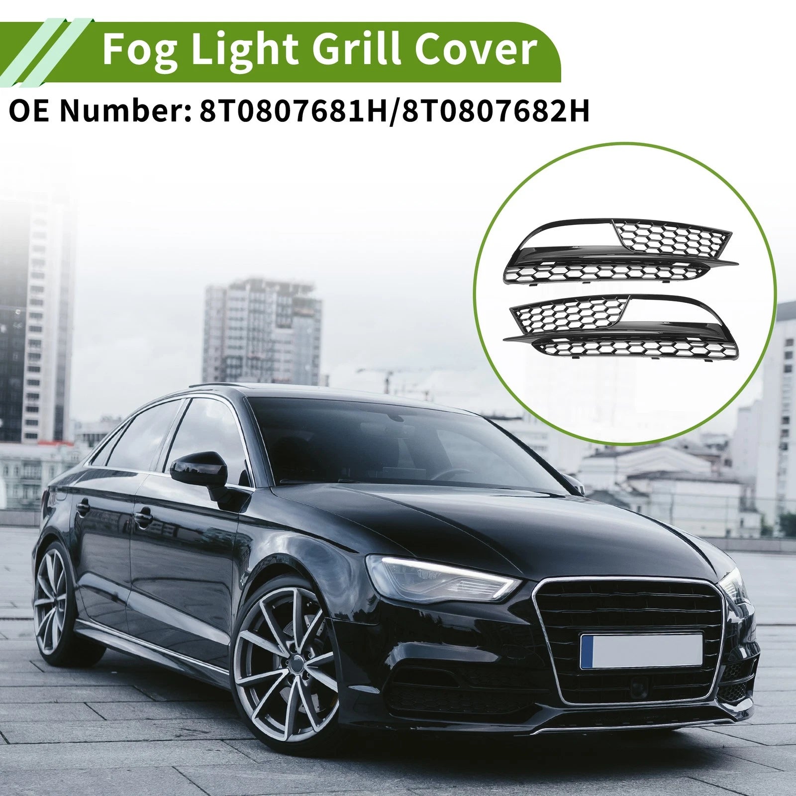Front Fog Light Grill Pair for Audi A5 (2013–2016)