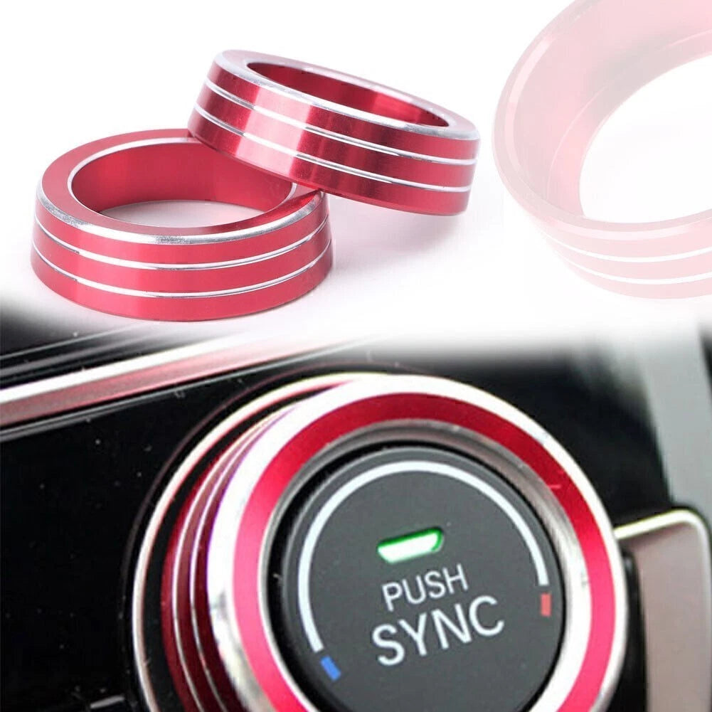 2X Red AC Air-Condition Control Switch Cover Ring for Honda Civic (2016–2017) 2050YF055
