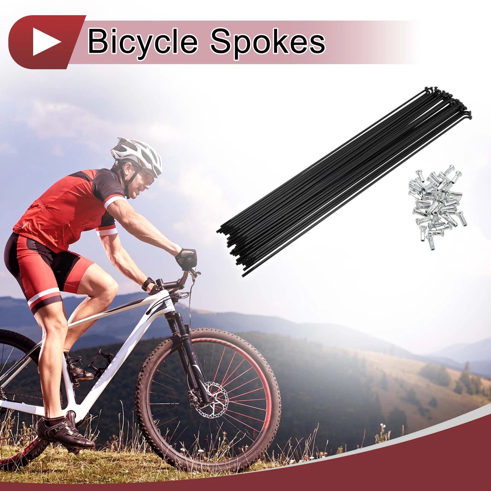 Bicycle Wheel Spokes Set Carbon Steel 273mm for 13G (Any Check fitment before purchase)