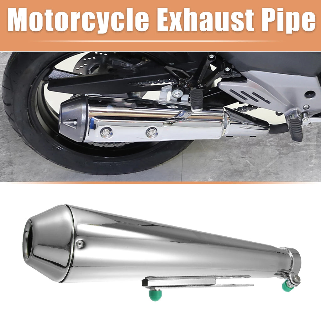 Exhaust Muffler Pipe for Motorcycle (1.42'' Inlet, Chrome)