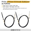 2X Snap-In Control Cable 0173114 for Johnson Evinrude OMC (14')