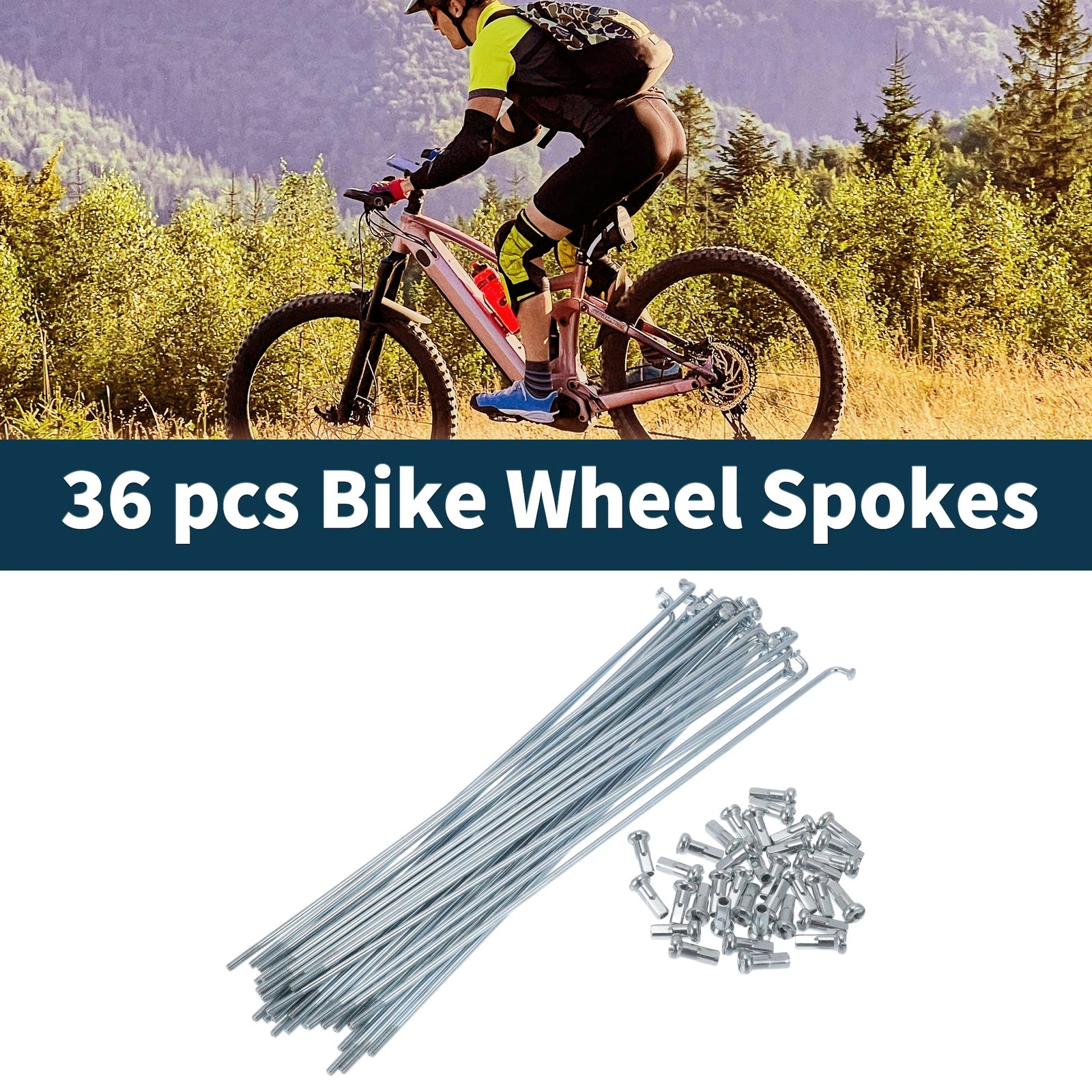 Bicycle Spokes Nipple Set 45 Steel Galvanized Universal 13G for Universal