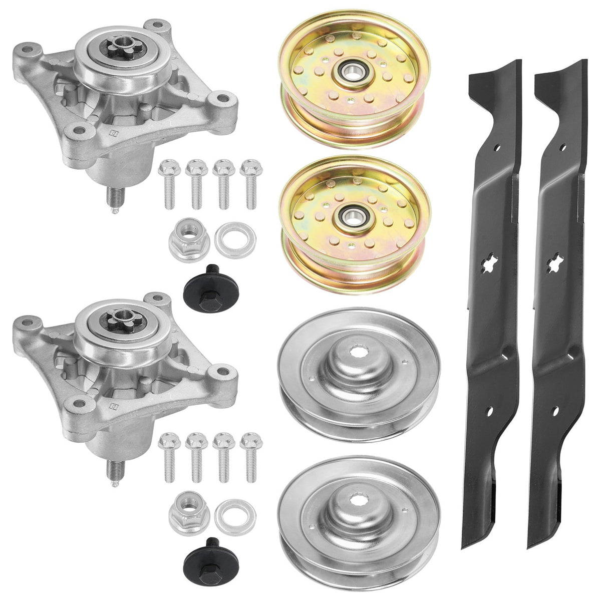 Spindle Blade and Pulley Replacement for Husqvarna EZ4220 EZ4624 EZ4822 (2010–2015)