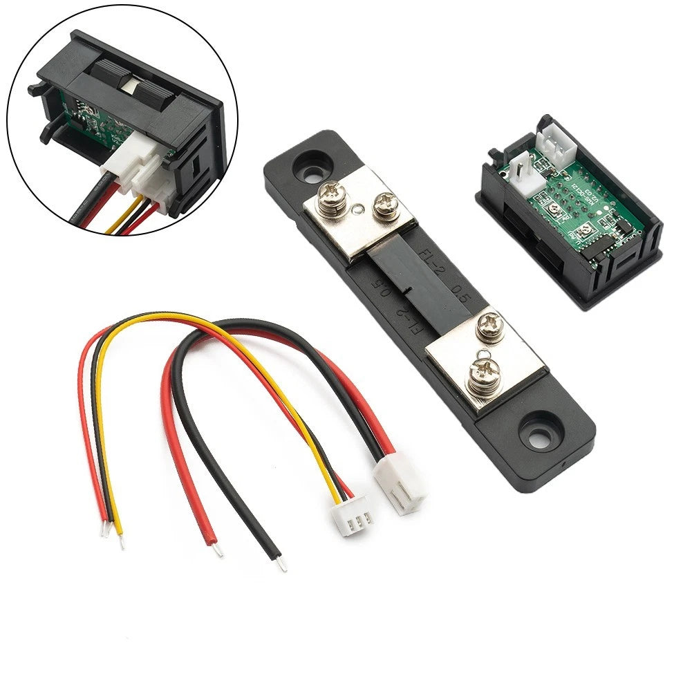LED Dual-Digital Voltmeter Ammeter Gauge for Automotive (10/50/100A)