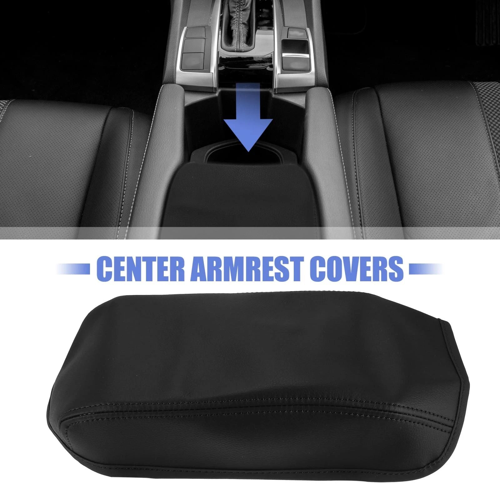 Armrest Cover Pad Microfiber for Honda Civic 2012–2015 Black