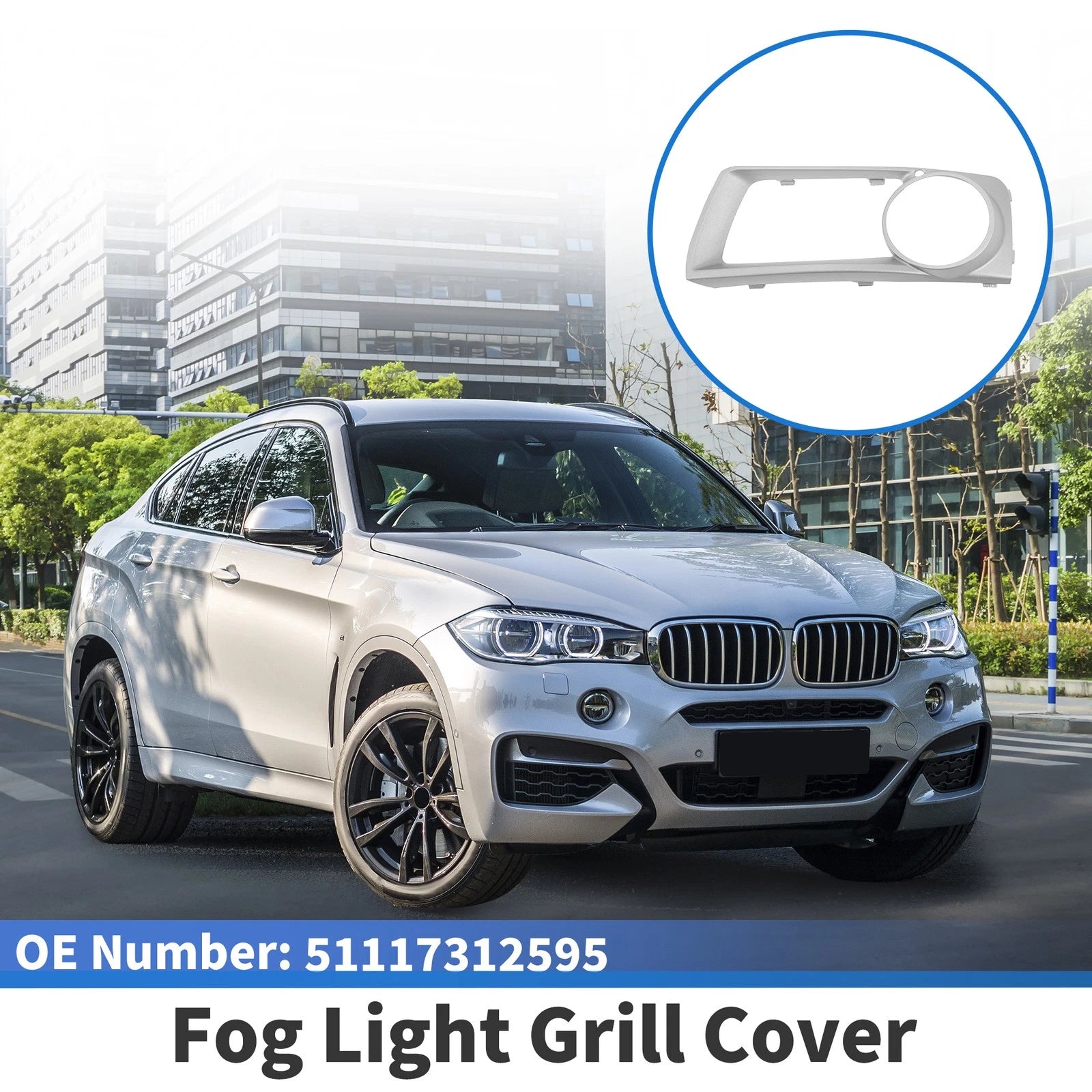 Front Left Fog Light Grill Replacement for BMW X6 (2012–2014)